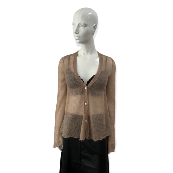 Ag Adriano Goldschmied Sweaters - Adriano Goldschmied Open Weave Mohair Blend Cardigan